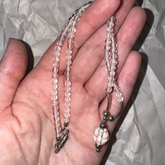 15 1/2" Clear and Silver Beaded Necklace - Picture 5 of 7